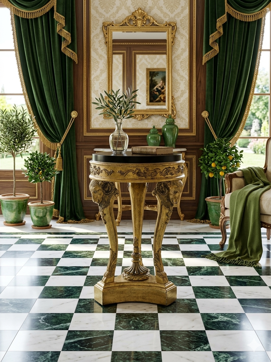Decorative Aged Gold Pedestal with Black Top 🌿🏛️🌹