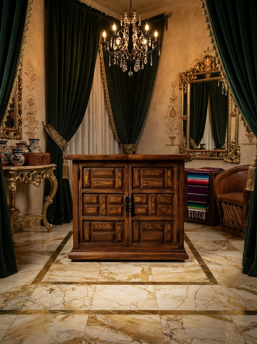 Wooden Cabinet with Extendable Top – Artisanal Nobility and Versatility✨🪶