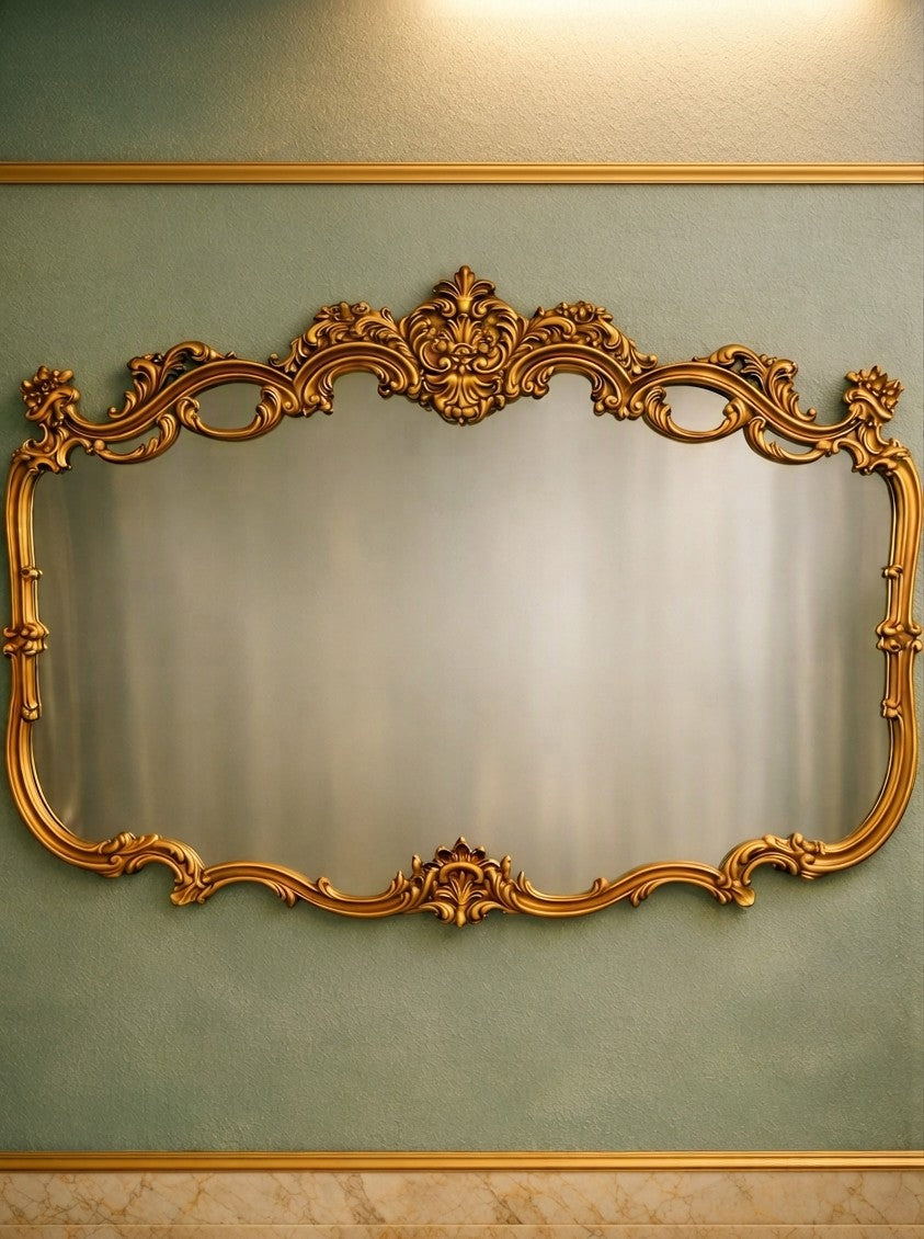 Espejo Diseño Esilo Barroco Guildan Mirror en Hoja de Oro🪞🏛️🌿