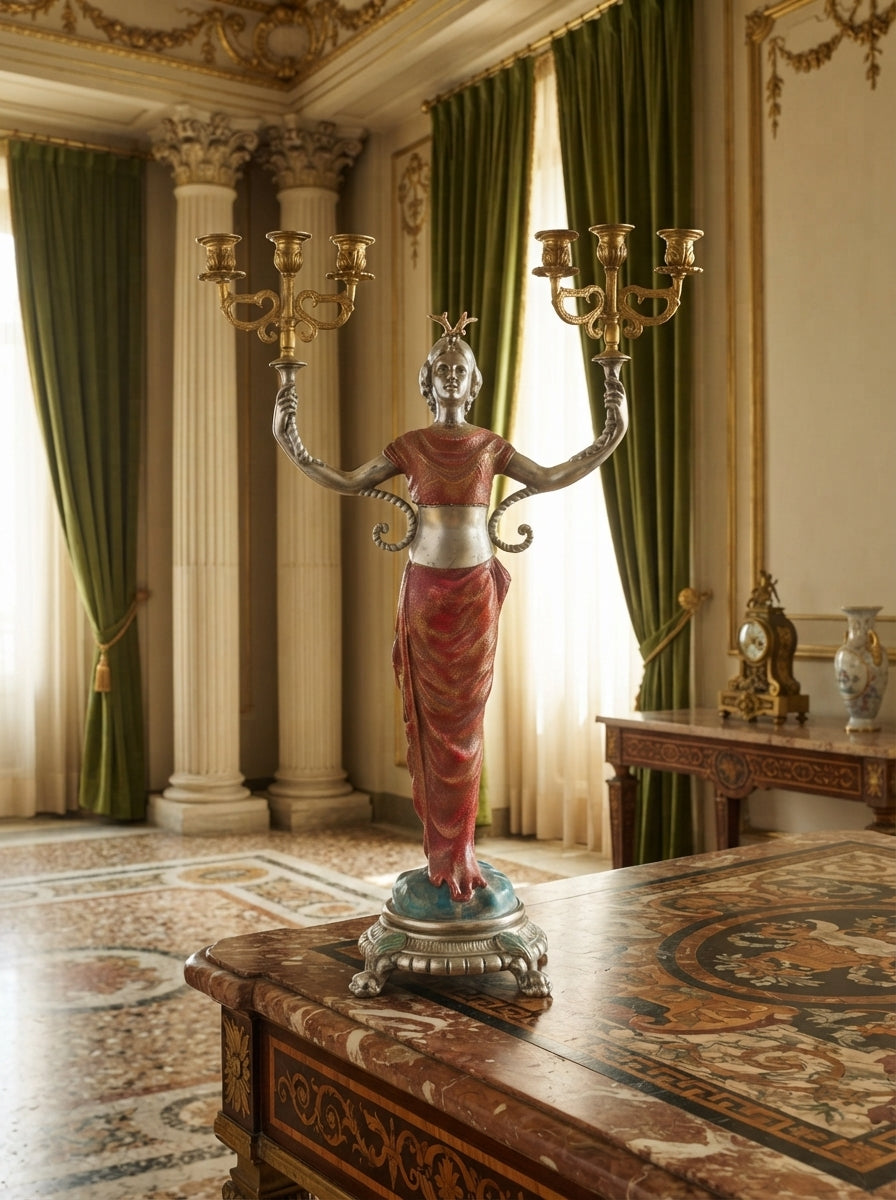 Exceptional Pair of Napoleon III Sculptural Candelabras ✨🏛️