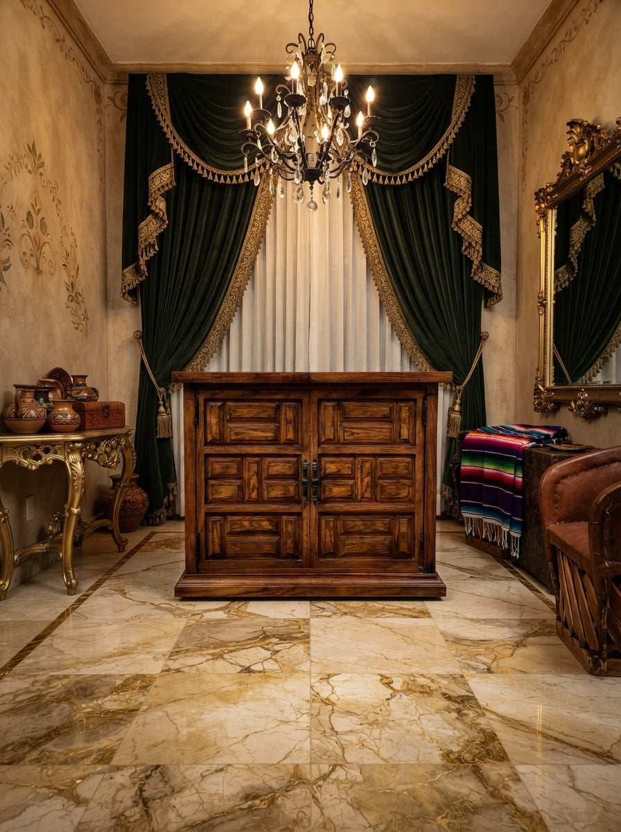 Wooden Cabinet with Extendable Top – Artisanal Nobility and Versatility✨🪶