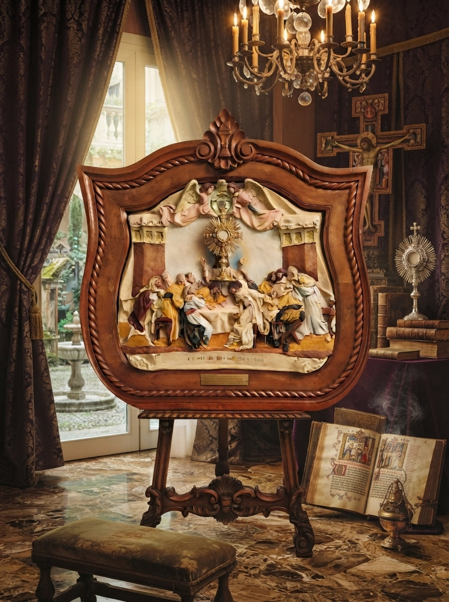 Last Supper Painting with Elegant Mahogany Frame✨
