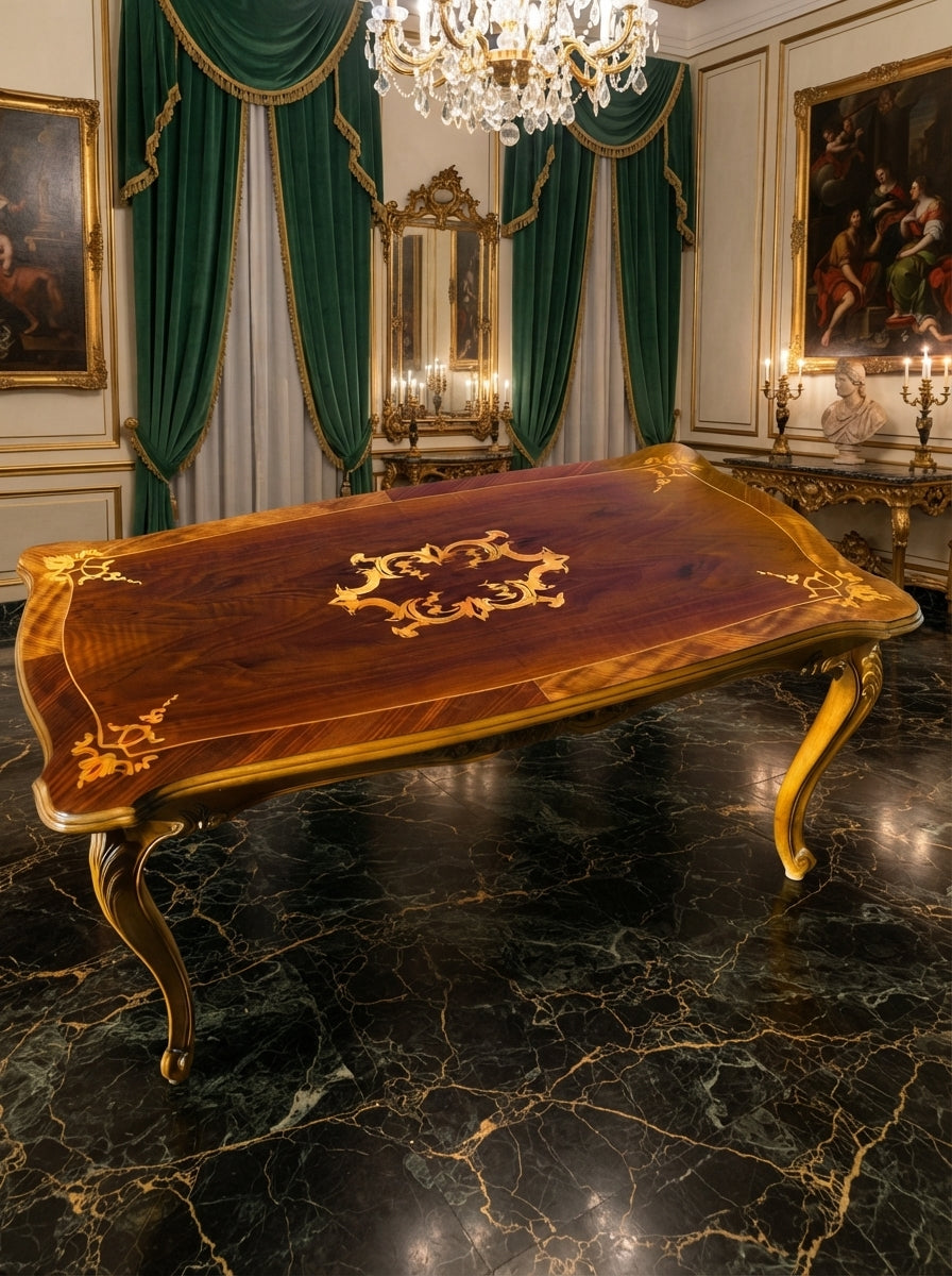 Par de Mesitas Antiguas Europeas – Elegancia y Marquetería Artesanal ✨🏛️🌟