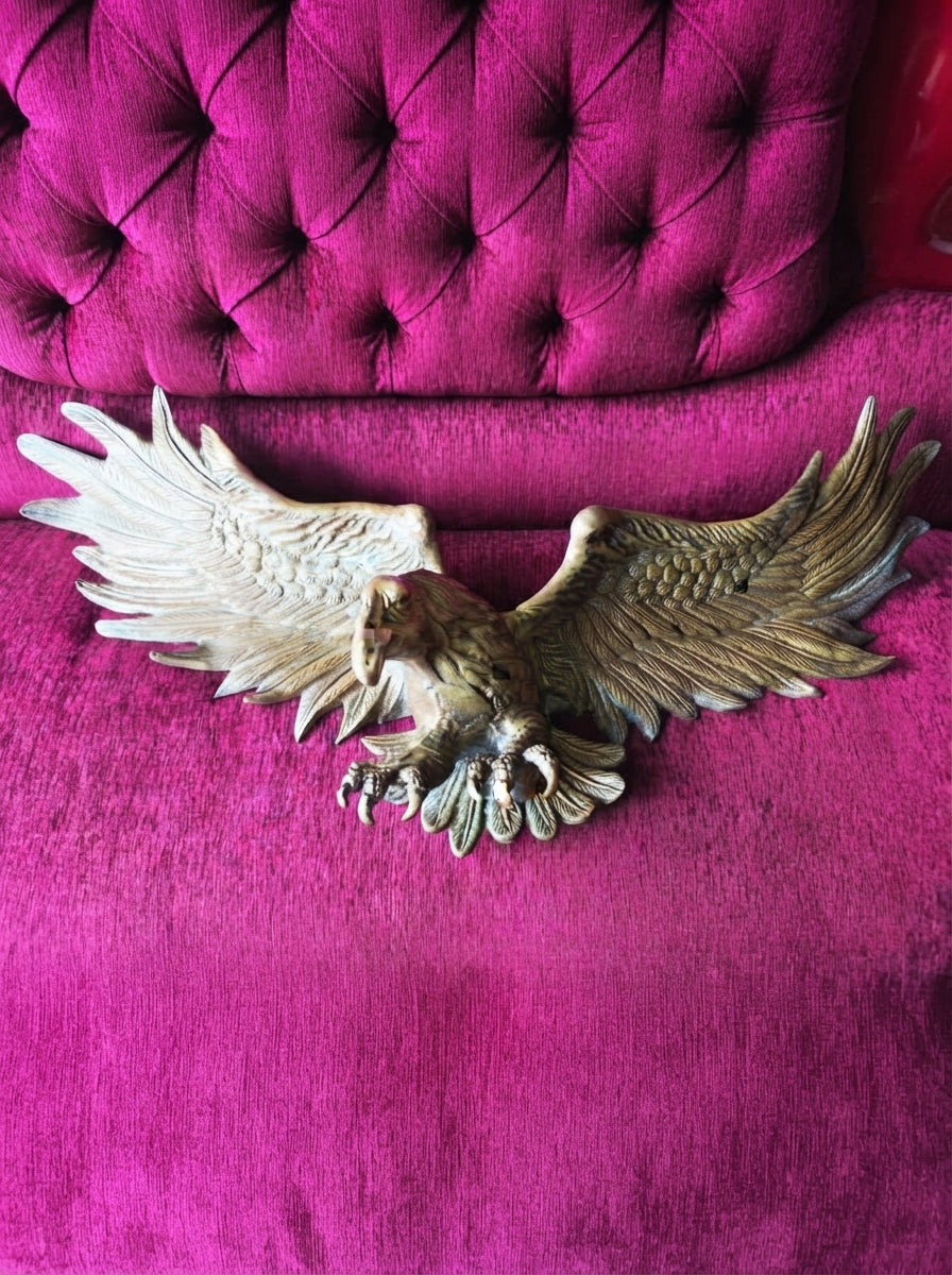 Escultura De Aguila Bronce Dorado Con Patina Verde🦅
