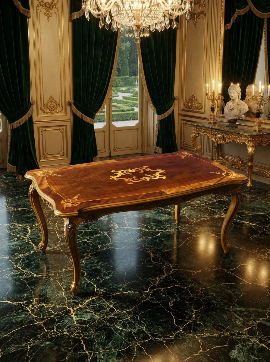 Par de Mesitas Antiguas Europeas – Elegancia y Marquetería Artesanal ✨🏛️🌟