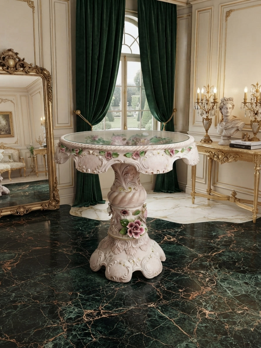 Mesa Decorativa Capo Del Monte – Distinción Italiana en Rosarito Antiques ✨🏛️🌸