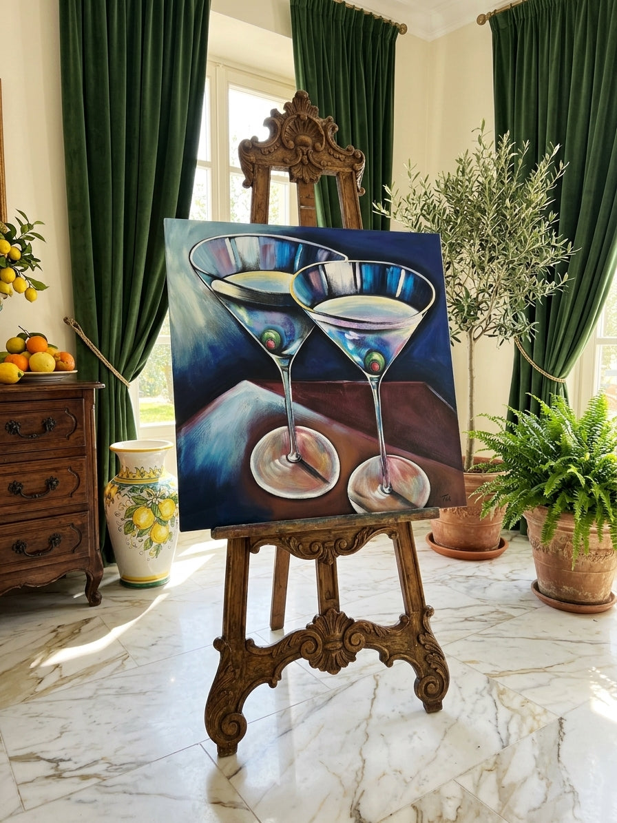 Cuadro al Oleo Firmado por Pat – Elegancia Contemporánea 🌿🖌️🎨