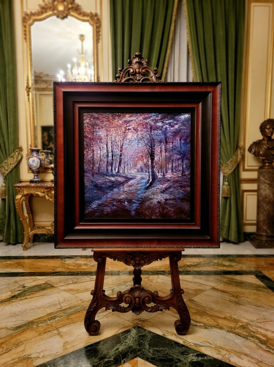 Stunning Hand-Painted Woodland Landscape Painting – 137 x 137 x 4 cm🖌️