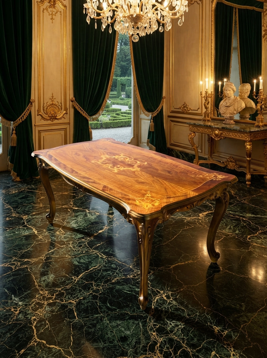 Par de Mesitas Antiguas Europeas – Elegancia y Marquetería Artesanal ✨🏛️🌟