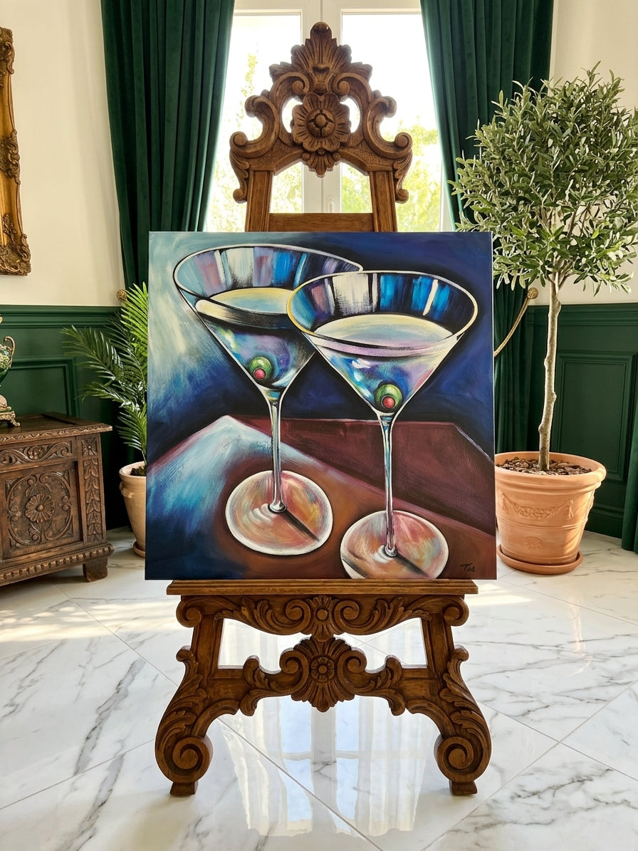 Cuadro al Oleo Firmado por Pat – Elegancia Contemporánea 🌿🖌️🎨