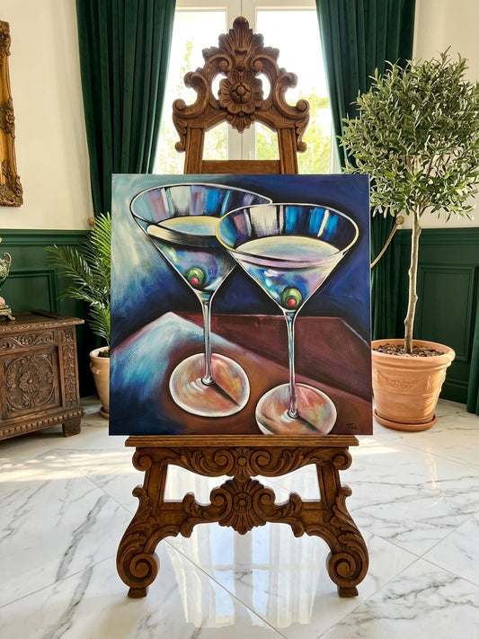 Cuadro al Oleo Firmado por Pat – Elegancia Contemporánea 🌿🖌️🎨