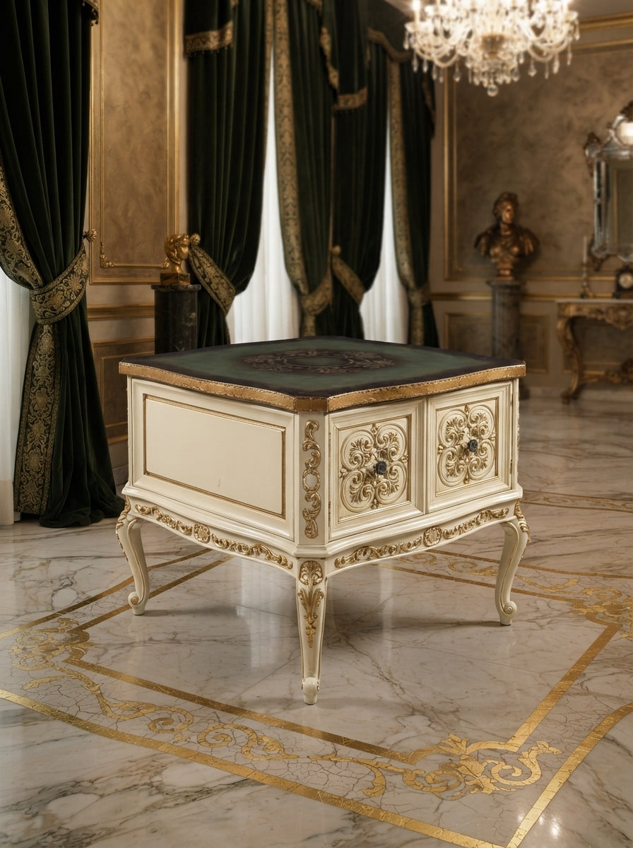 Italian Table with Carved Details and Gold Leaf Decoration 🏛️🌟🏛️