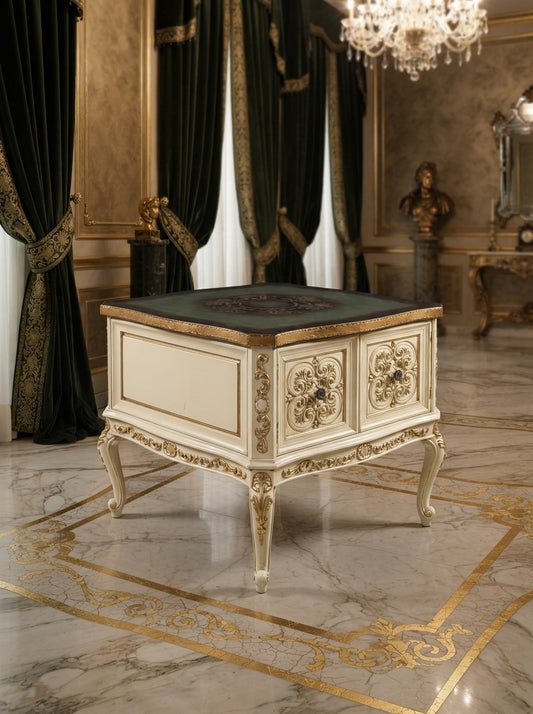 Italian Table with Carved Details and Gold Leaf Decoration 🏛️🌟🏛️