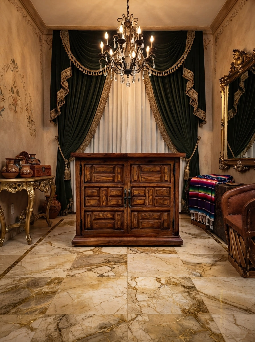 Wooden Cabinet with Extendable Top – Artisanal Nobility and Versatility✨🪶