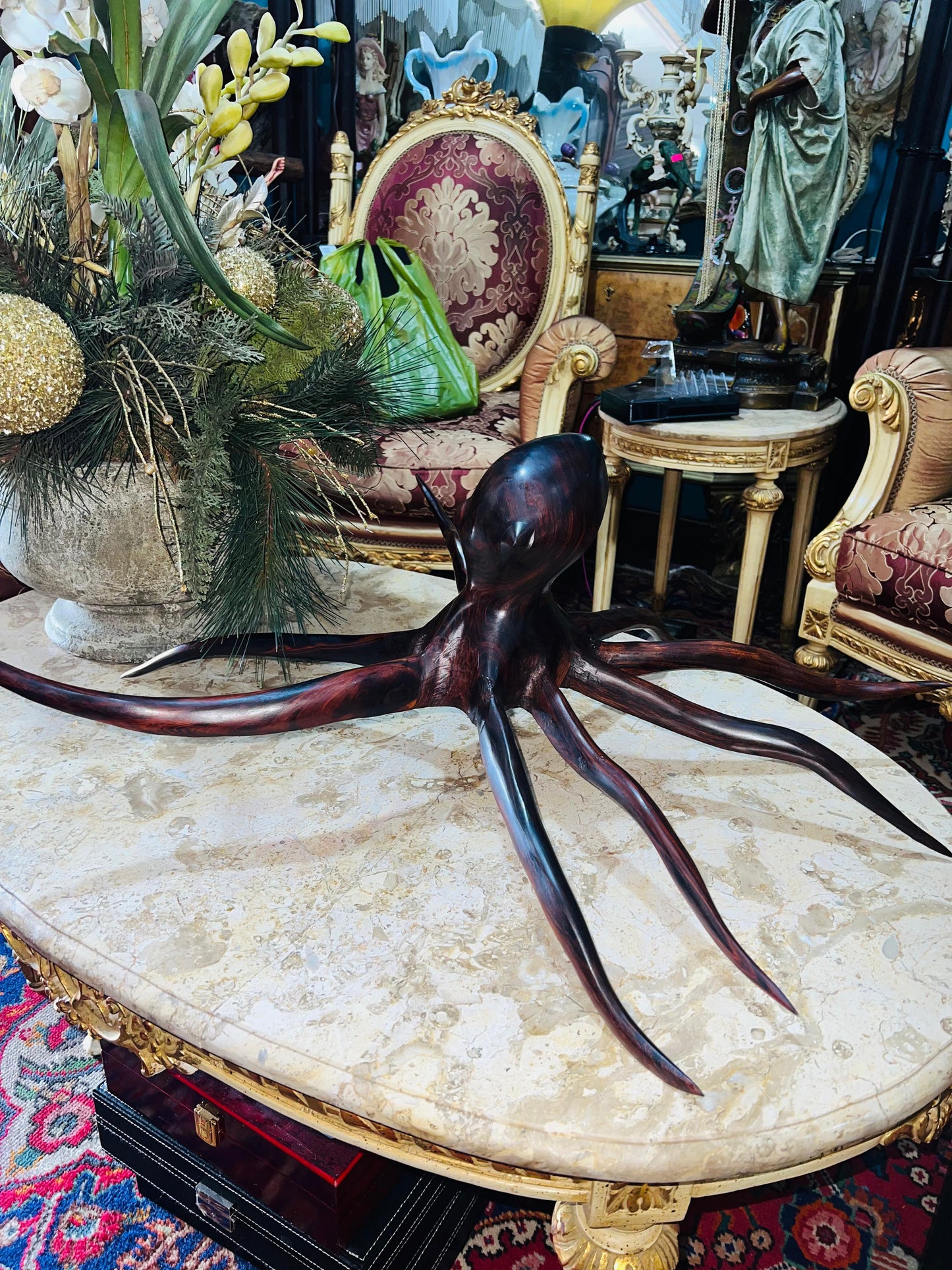 🐙✨ Escultura de Pulpo: Arte Náutico en Madera de Palofierro ✨🐙