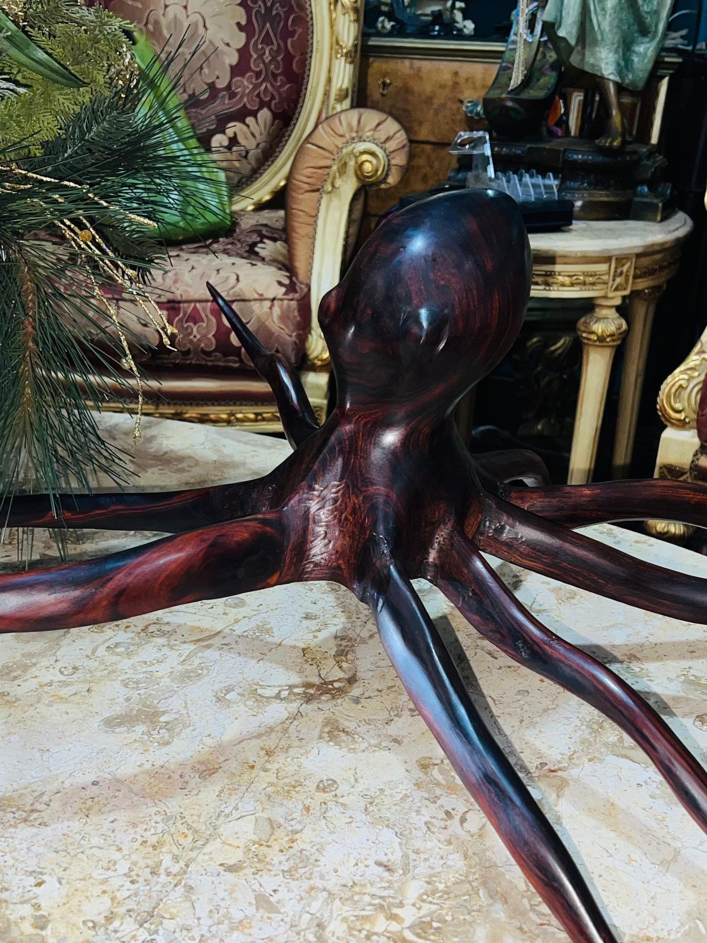 🐙✨ Escultura de Pulpo: Arte Náutico en Madera de Palofierro ✨🐙
