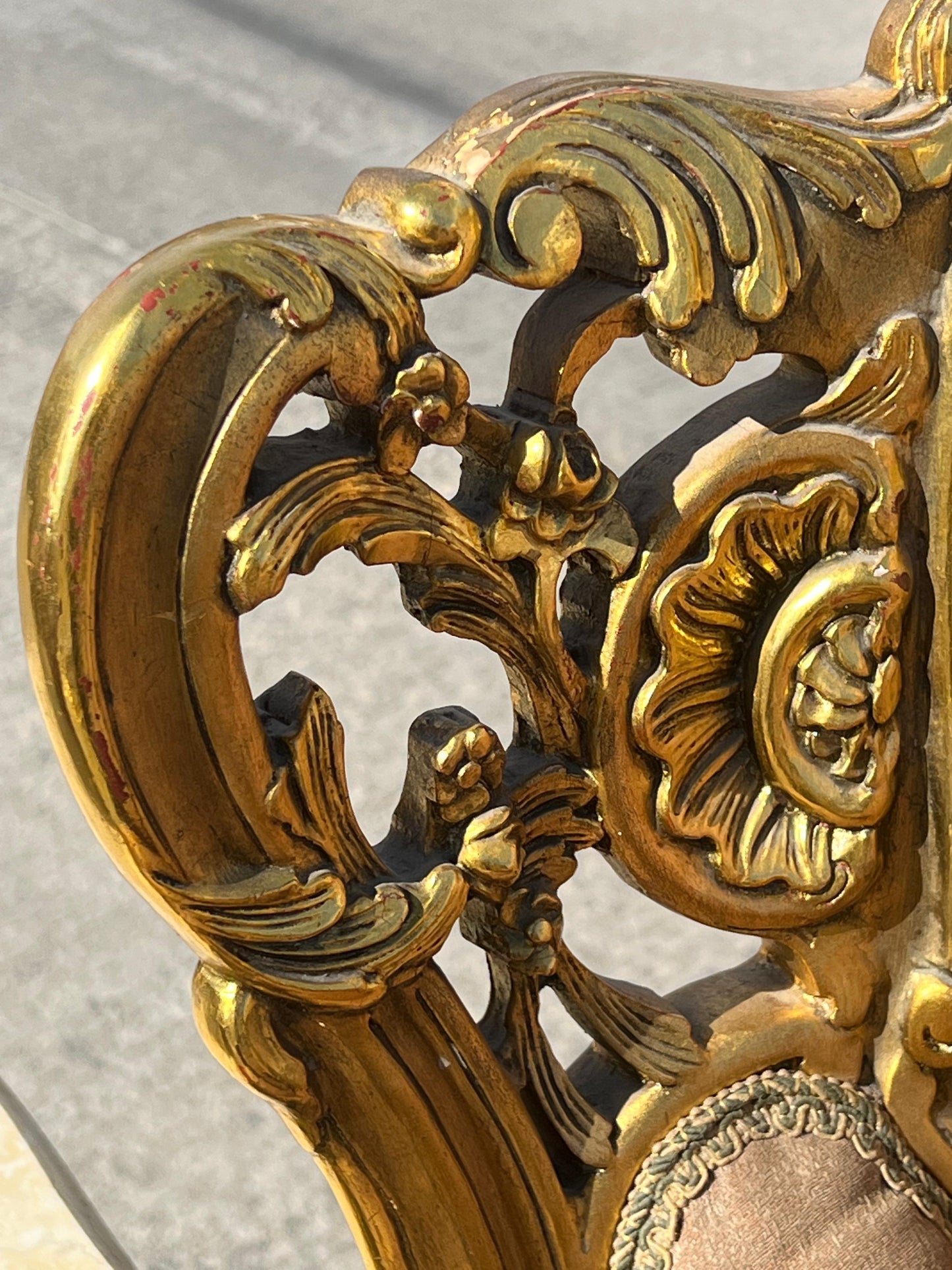 🇫🇷 Elegante Sala de 7 Piezas Marco decorado en hoja de oro solido 🇫🇷