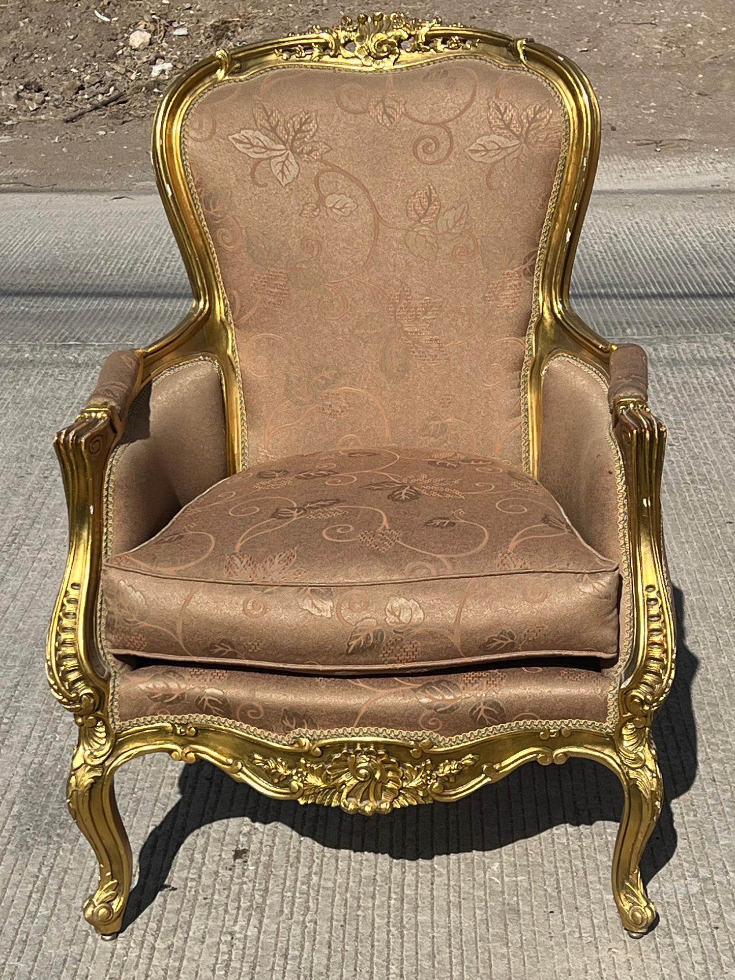 🇫🇷 Elegante Sala de 7 Piezas Marco decorado en hoja de oro solido 🇫🇷