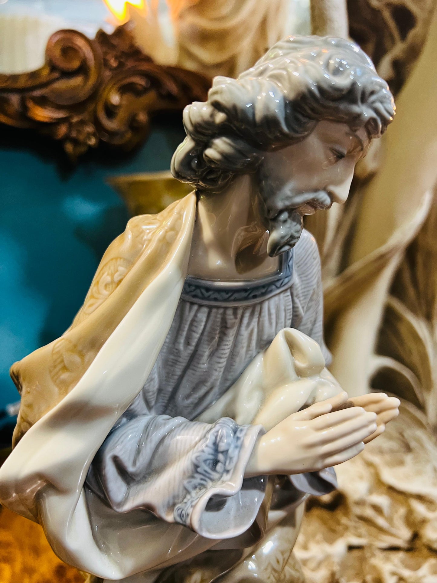 🌟 Figura de "San Jose Nacimiento" Porcelana Fina - LLADRÓ 1386 Año de emission 1981🕊️✨