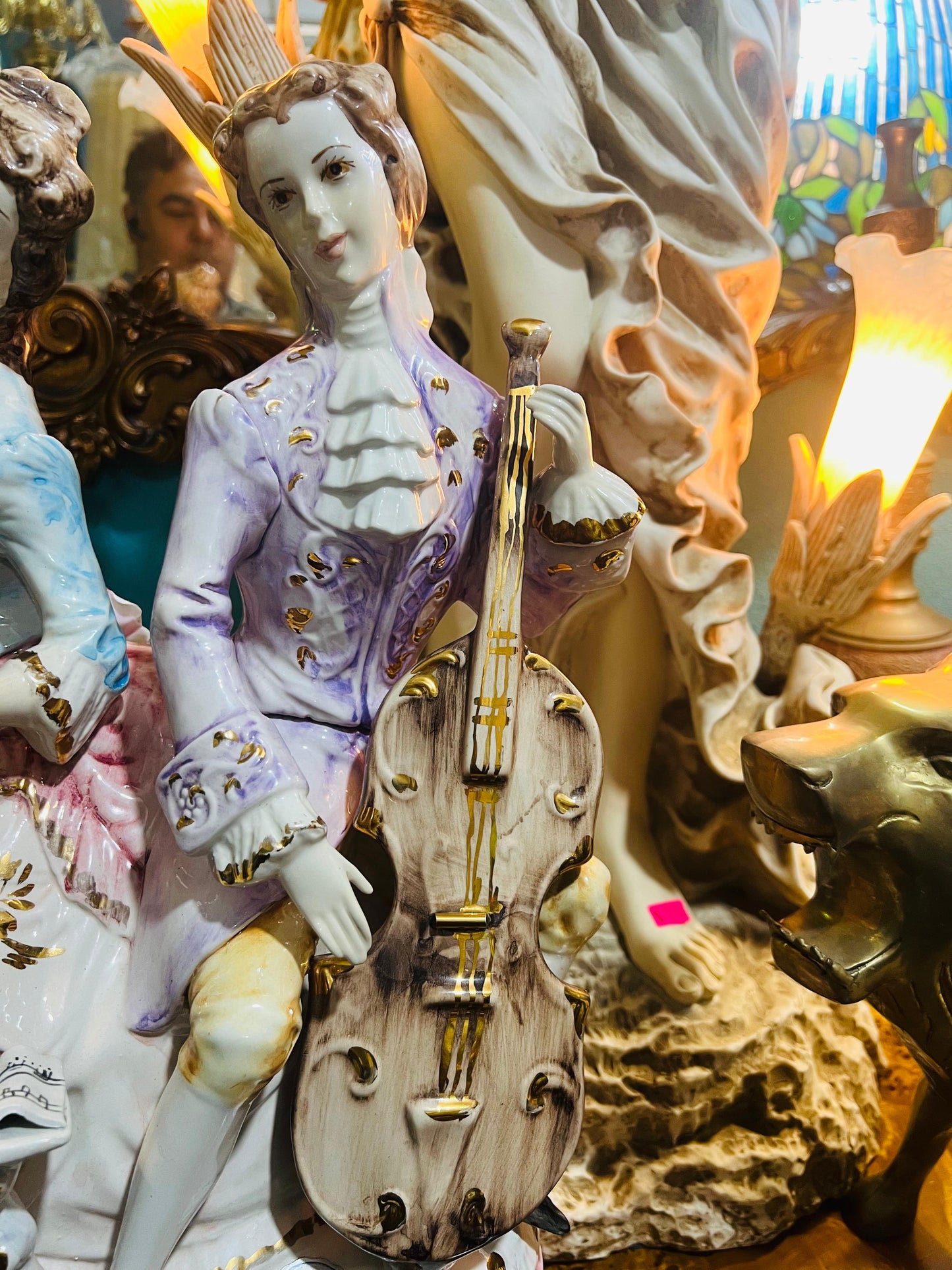 🎻 Exquisita Figura de Porcelana Musical del - Representacion del Siglo XVIII en Venta 🎻