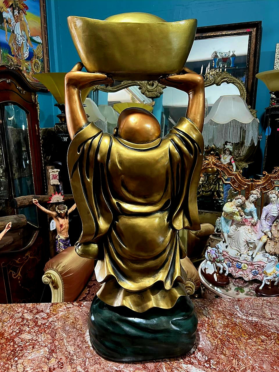 🇨🇳🎎 🐉🕉️Laughing Fengshui Buddha Sculpture in Rough Porcelain 🕉️🐉🎎🇨🇳