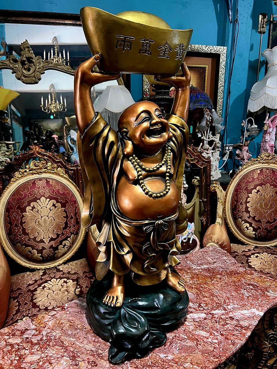 🇨🇳🎎 🐉🕉️Laughing Fengshui Buddha Sculpture in Rough Porcelain 🕉️🐉🎎🇨🇳