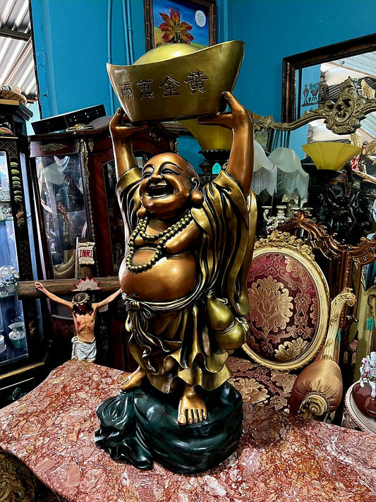 🇨🇳🎎 🐉🕉️Laughing Fengshui Buddha Sculpture in Rough Porcelain 🕉️🐉🎎🇨🇳