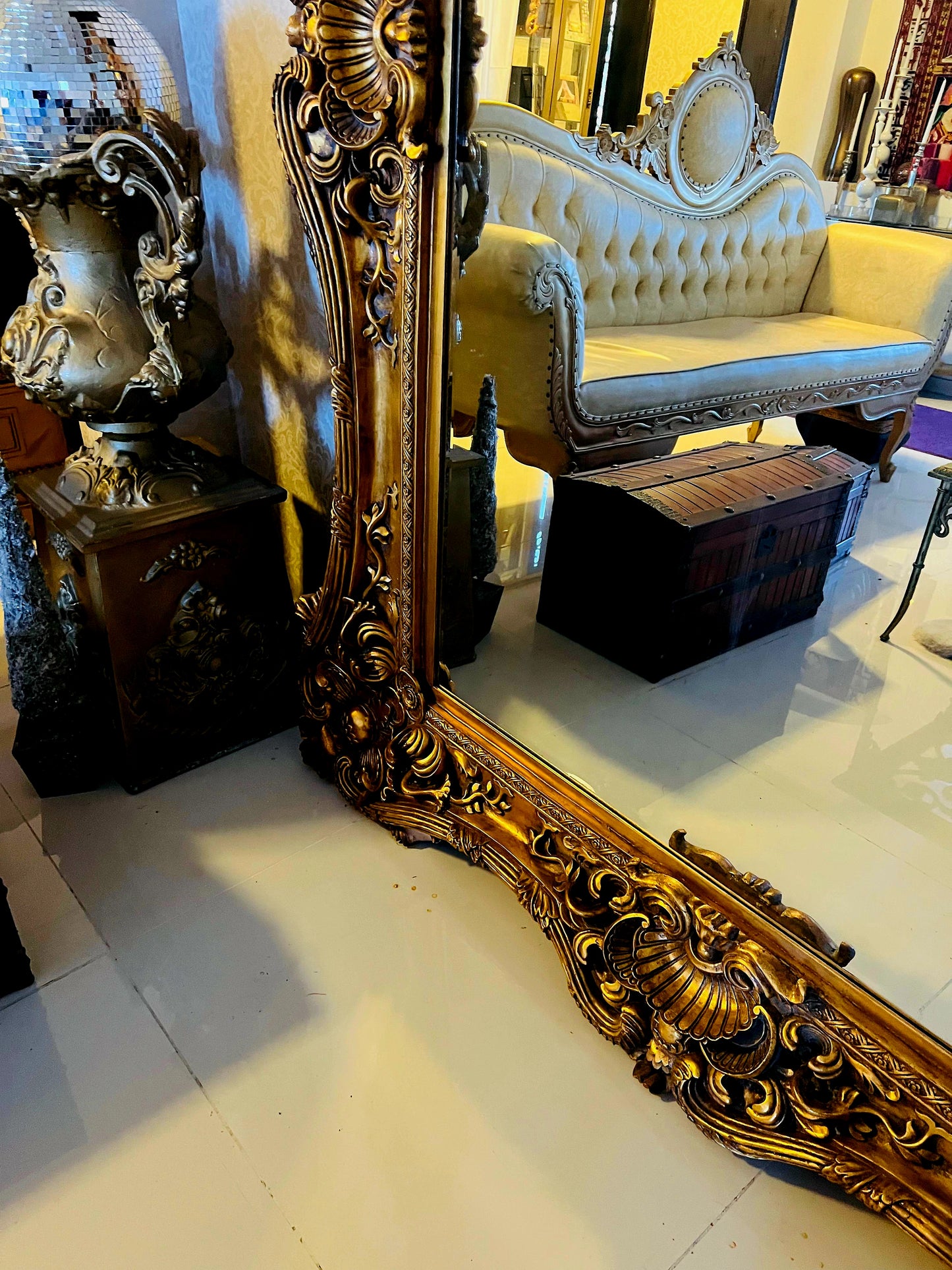 🪞 Large Antique Italian Mirror, Venetian Style🪞