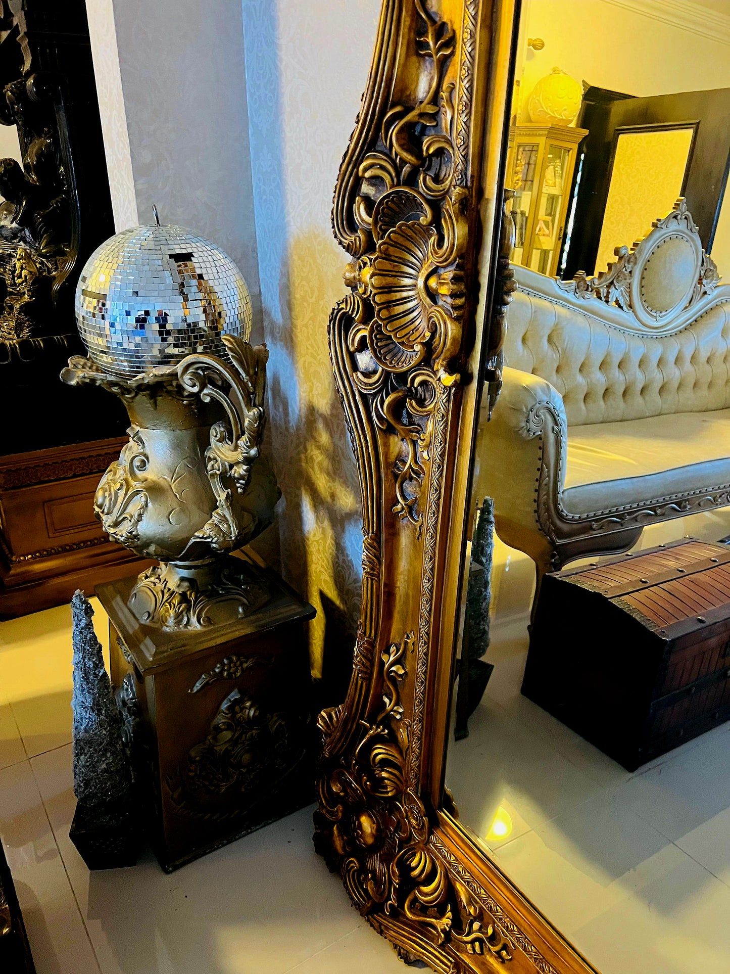 🪞 Large Antique Italian Mirror, Venetian Style🪞