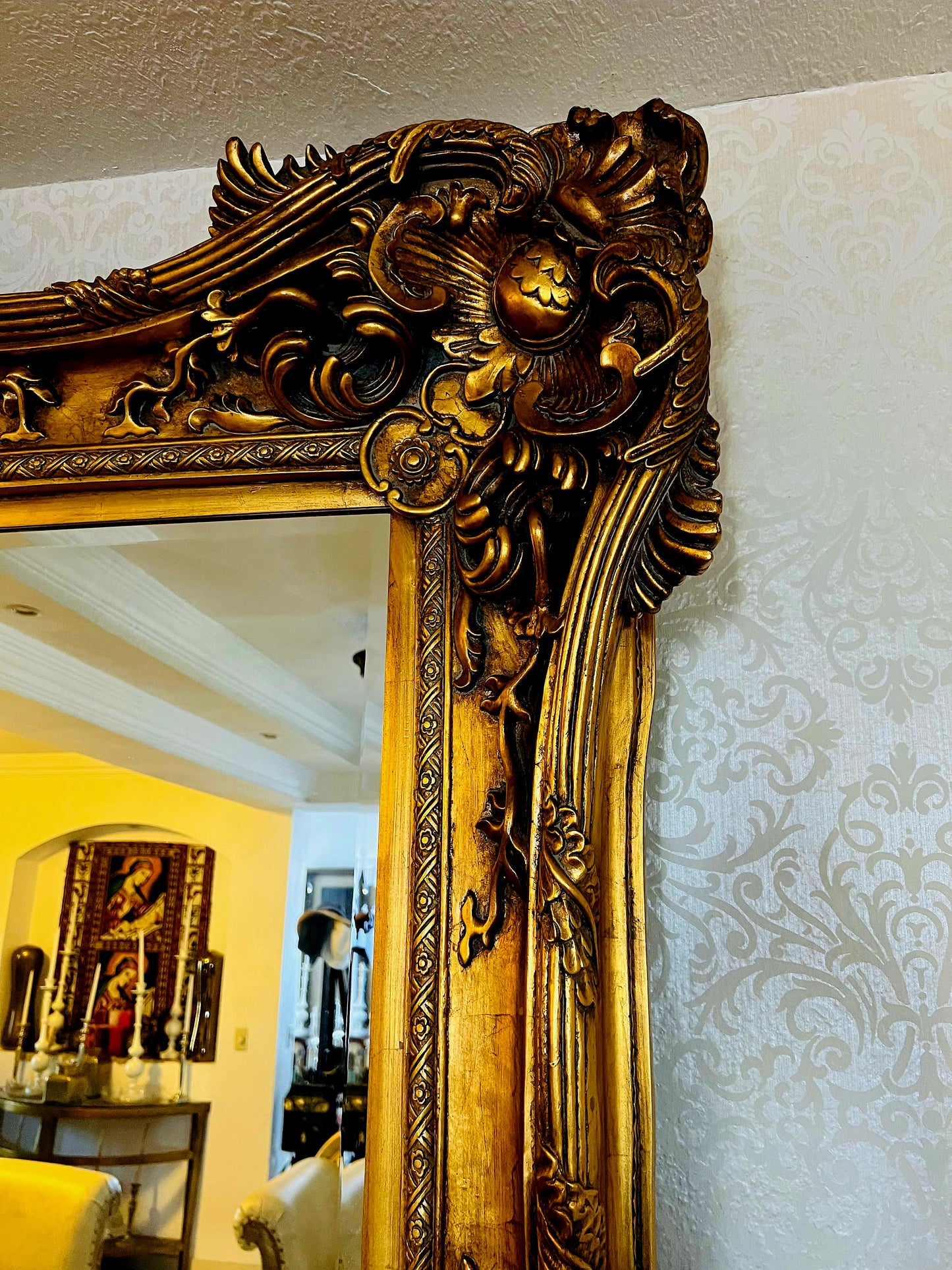 🪞 Large Antique Italian Mirror, Venetian Style🪞