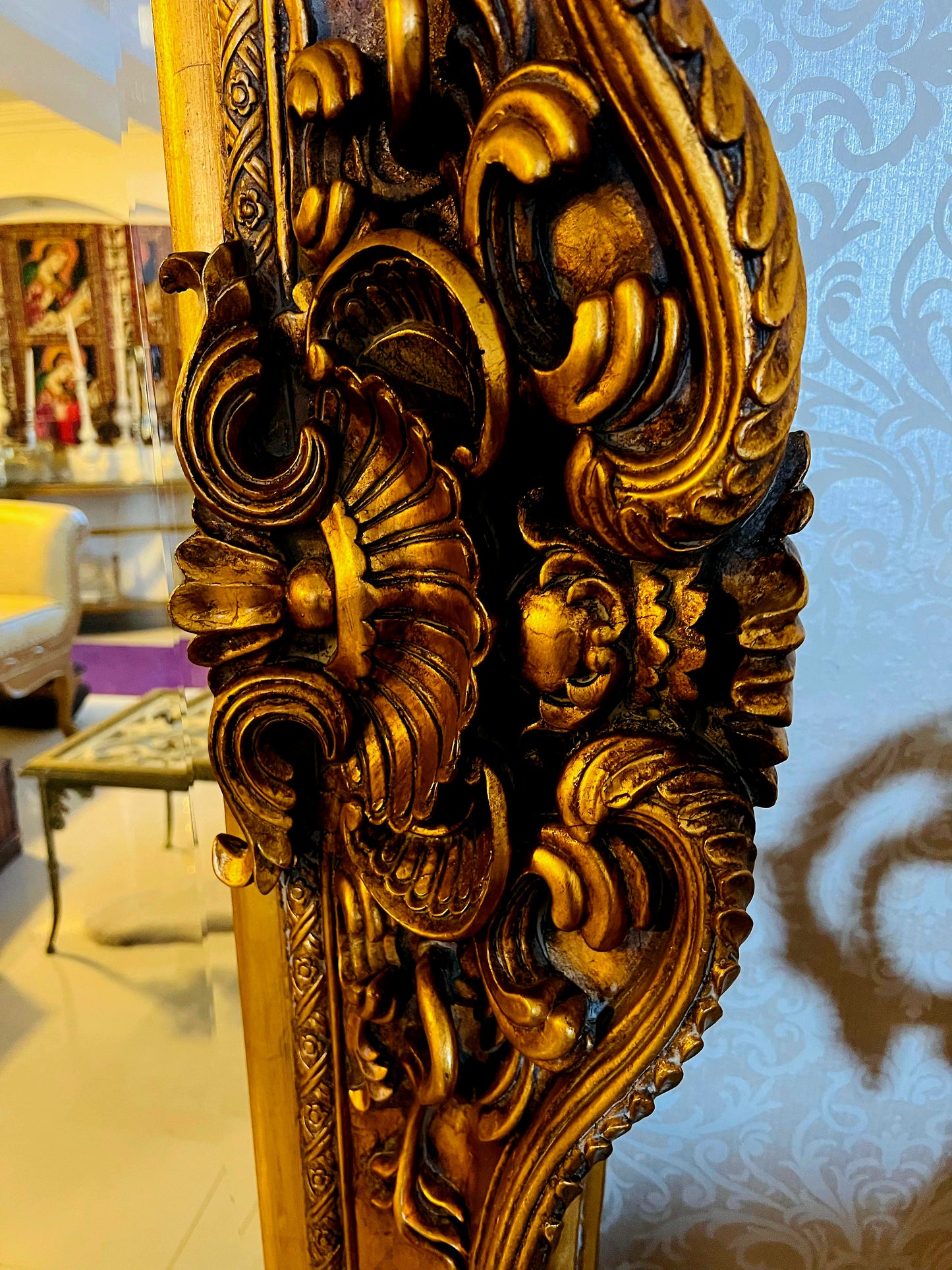 🪞 Large Antique Italian Mirror, Venetian Style🪞