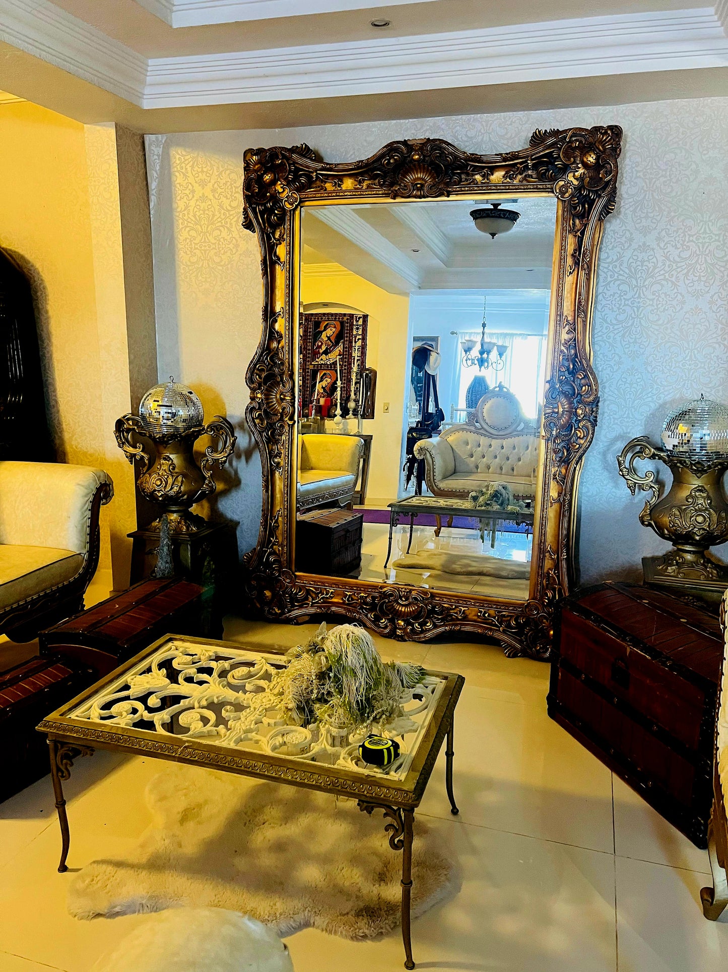 🪞 Large Antique Italian Mirror, Venetian Style🪞