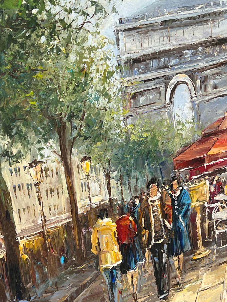 🎨🖼️Cuadro Pintado a Mano con Escena Parisina – 134x104x4 cm 🎨🖼️