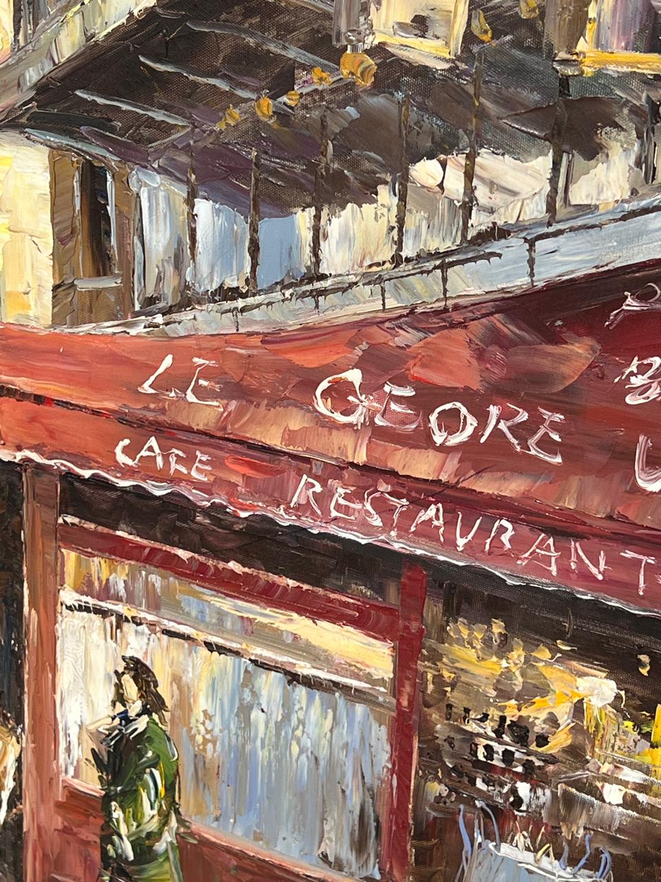 🎨🖼️Cuadro Pintado a Mano con Escena Parisina – 134x104x4 cm 🎨🖼️