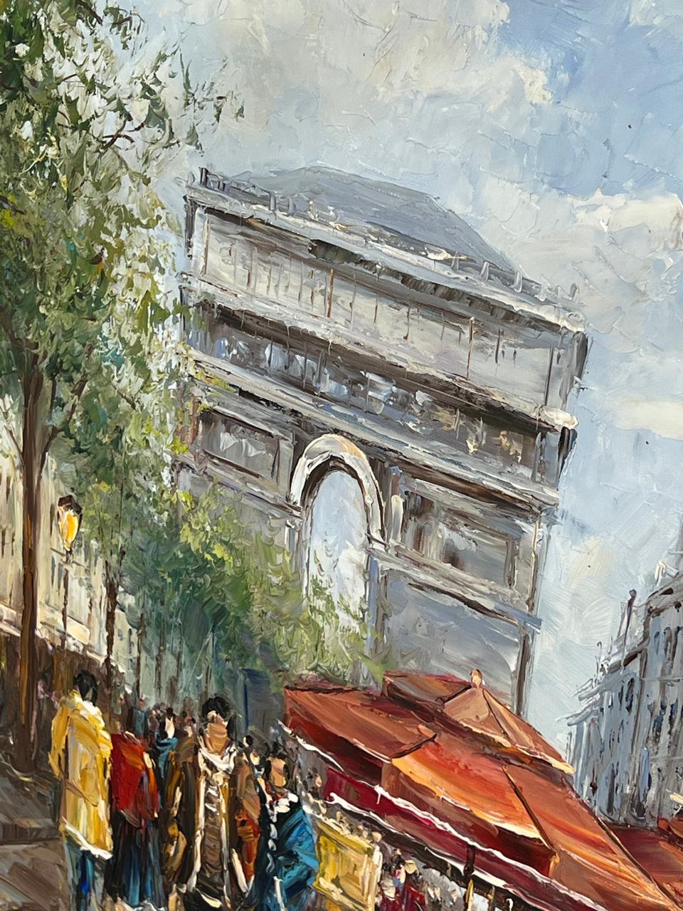 🎨🖼️Cuadro Pintado a Mano con Escena Parisina – 134x104x4 cm 🎨🖼️