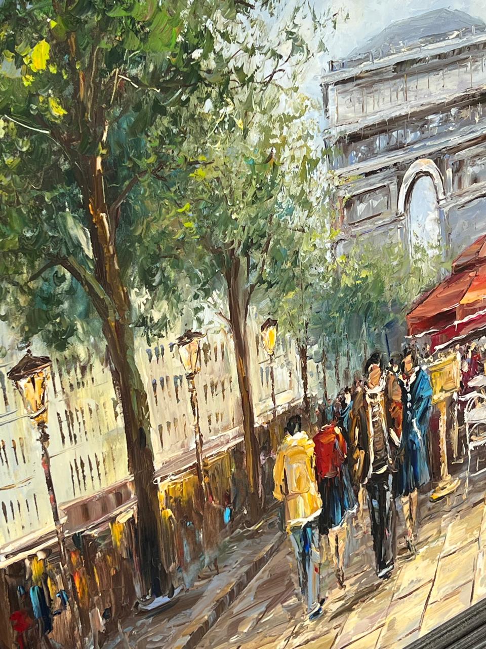 🎨🖼️Cuadro Pintado a Mano con Escena Parisina – 134x104x4 cm 🎨🖼️