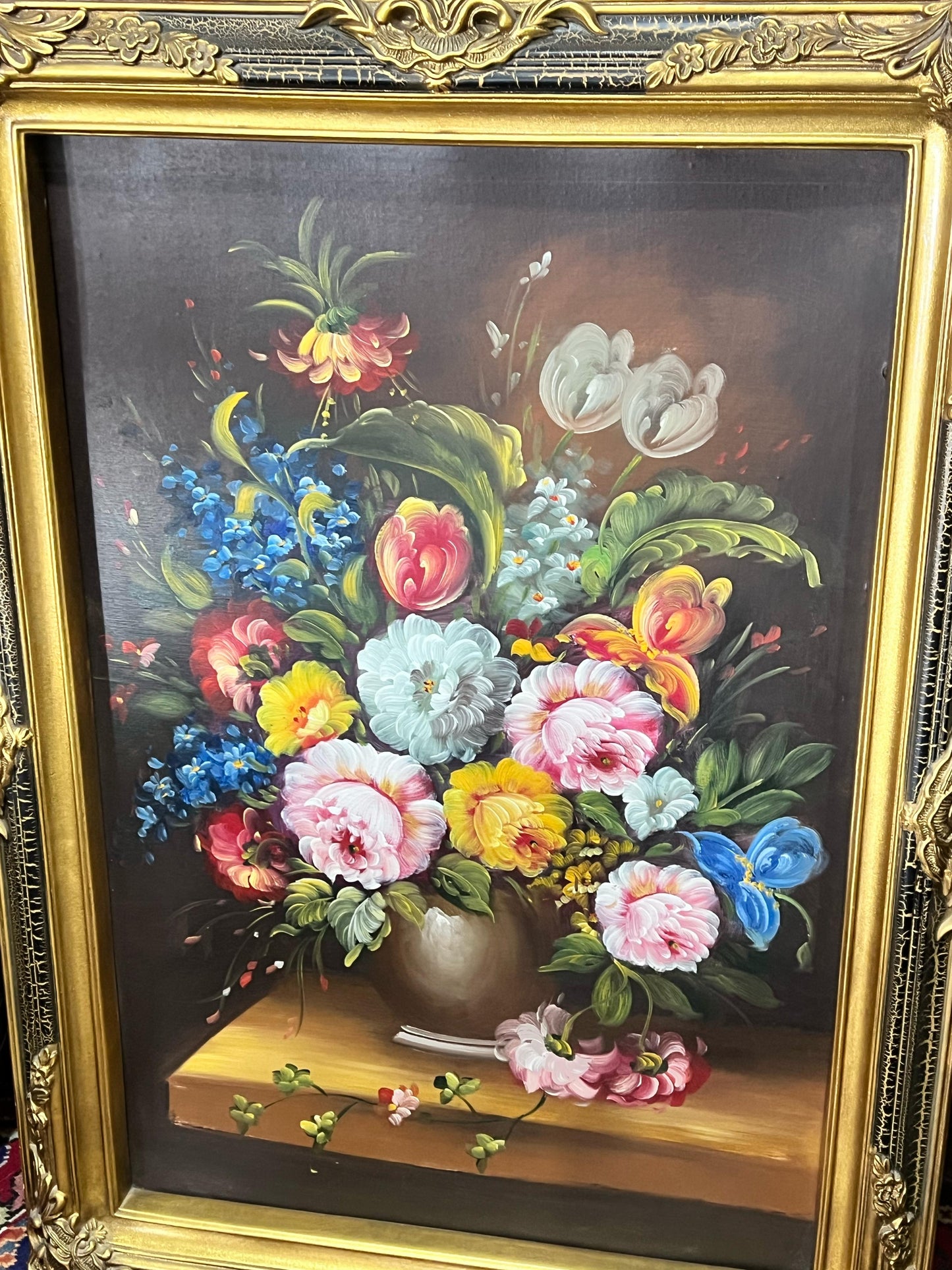 🎨✨ Cuadro de flores pintado al oleo ✨🎨
