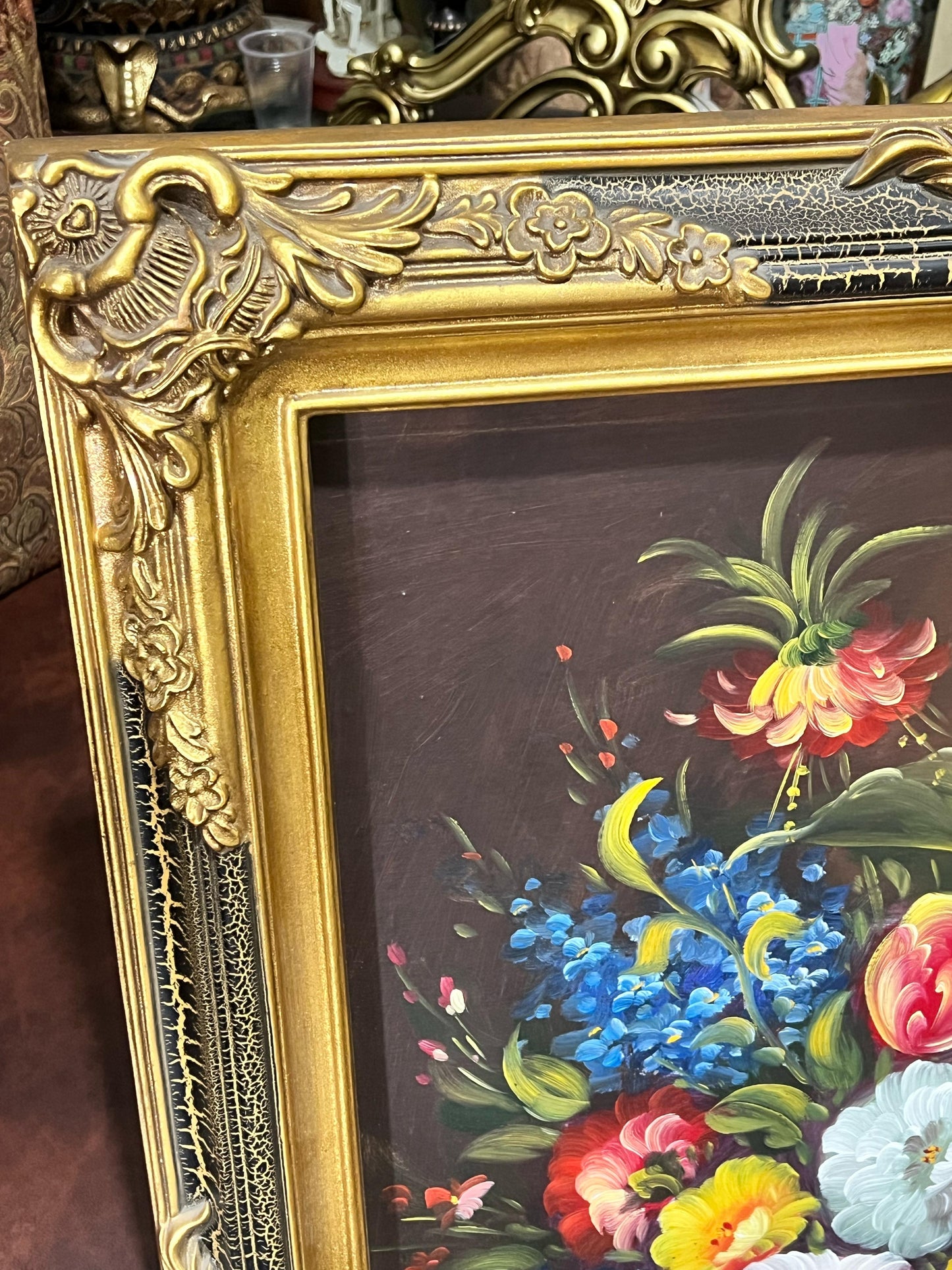 🎨✨ Cuadro de flores pintado al oleo ✨🎨