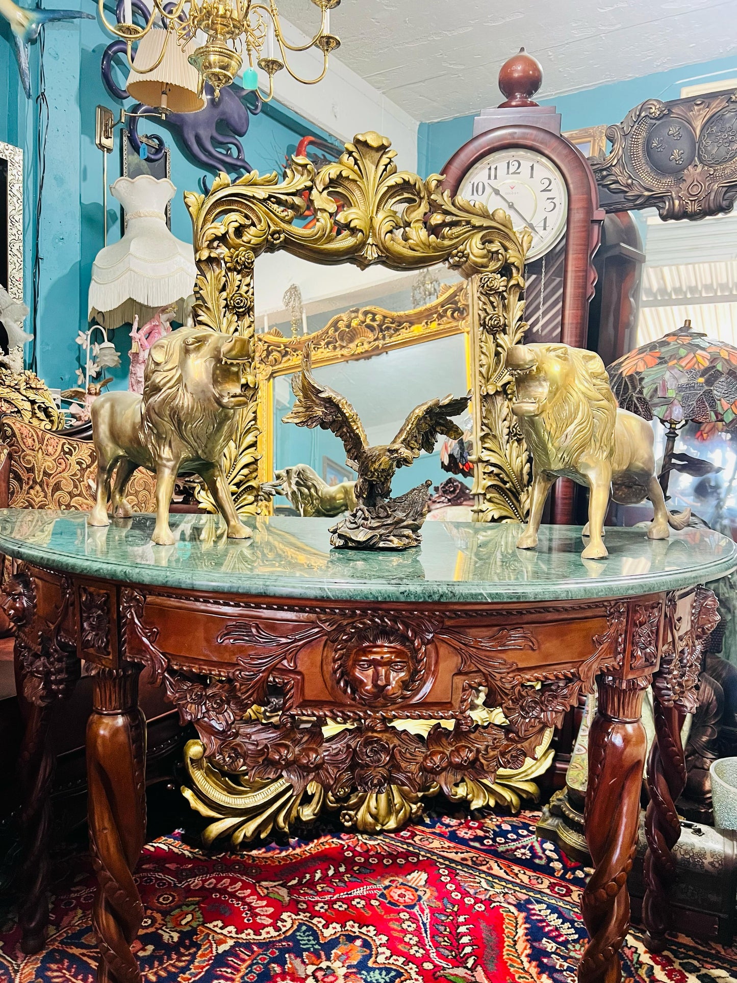 🦅 Bronze Sculpture of an Eagle in Flight with a Globe for Sale 🦅