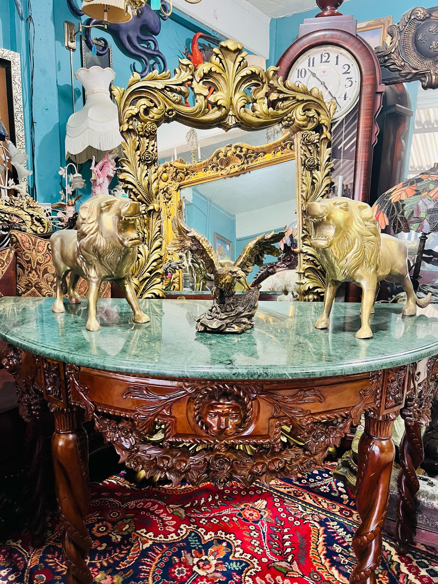 🦅 Bronze Sculpture of an Eagle in Flight with a Globe for Sale 🦅