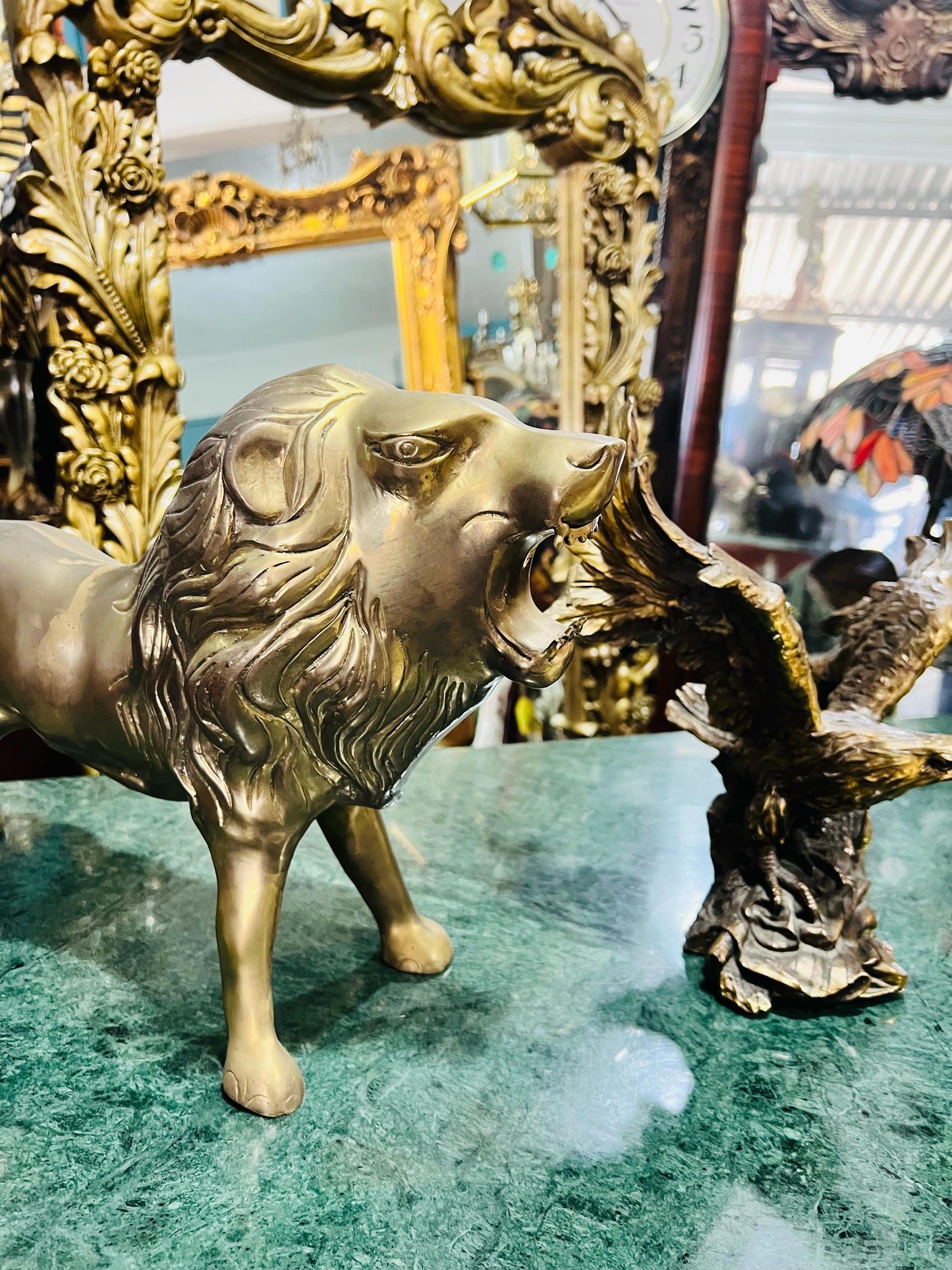🦅 Bronze Sculpture of an Eagle in Flight with a Globe for Sale 🦅
