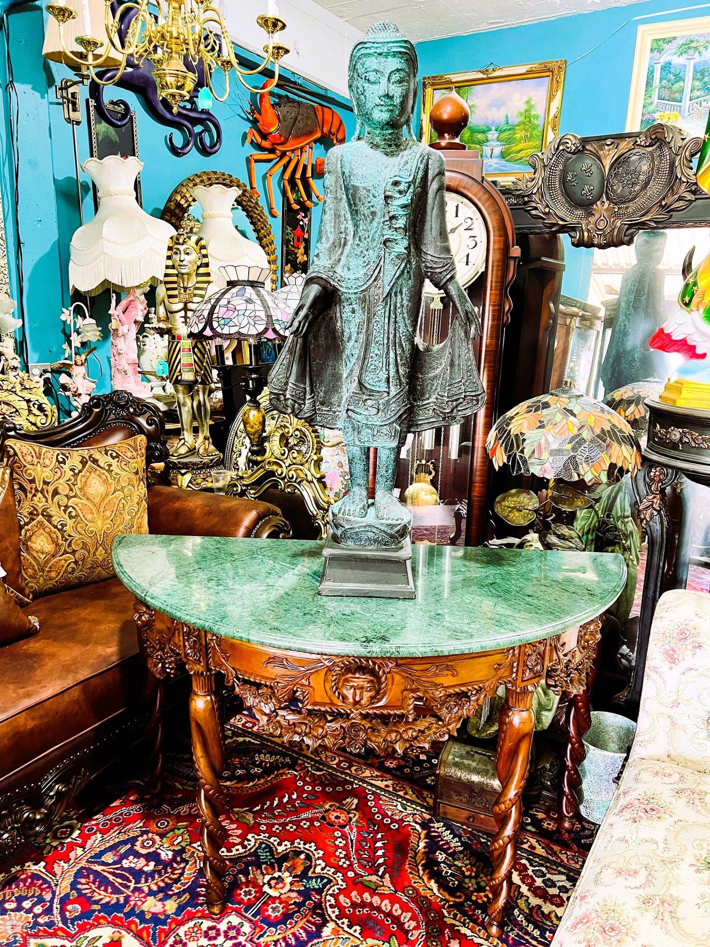🧘✨🌿 Escultura de Buda Oriental Tallada en Madera 🧘✨🌿