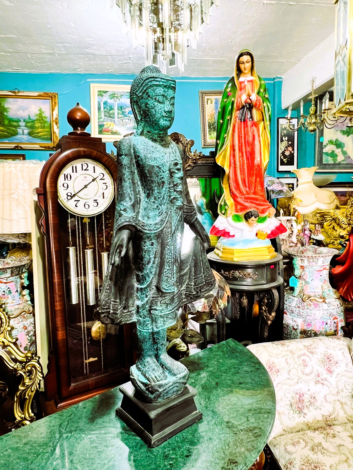 🧘✨🌿 Escultura de Buda Oriental Tallada en Madera 🧘✨🌿
