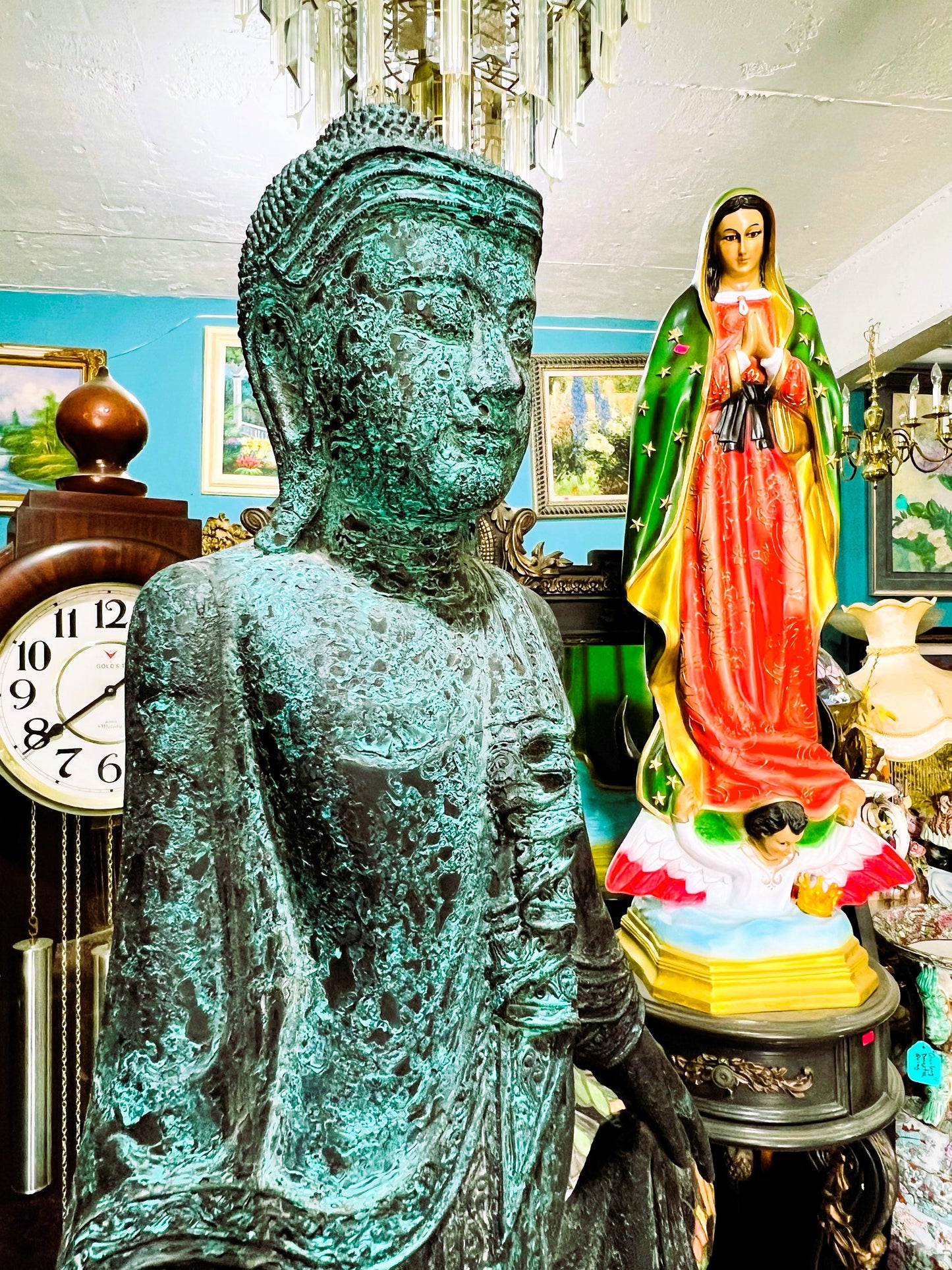 🧘✨🌿 Escultura de Buda Oriental Tallada en Madera 🧘✨🌿