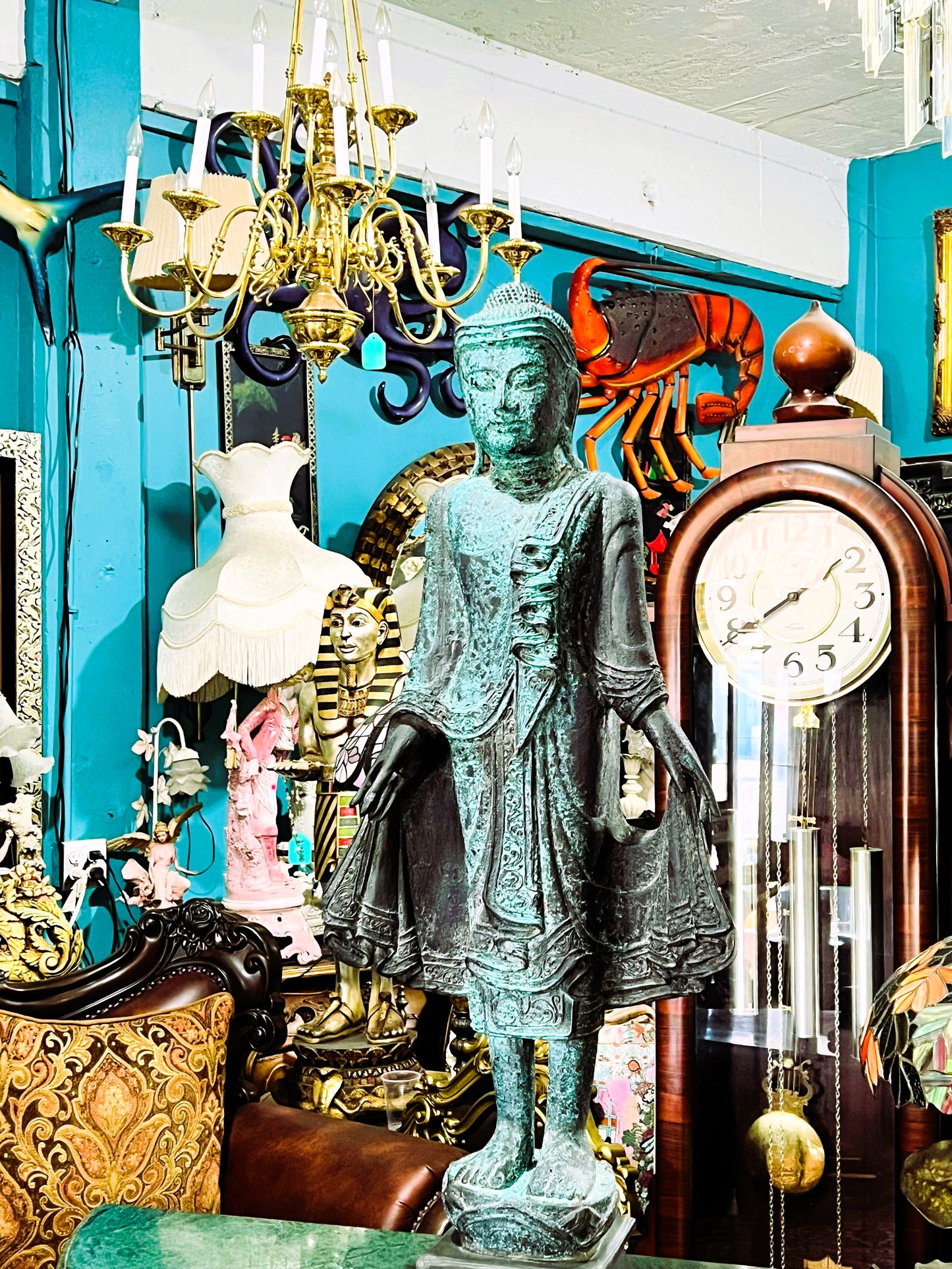 🧘✨🌿 Escultura de Buda Oriental Tallada en Madera 🧘✨🌿