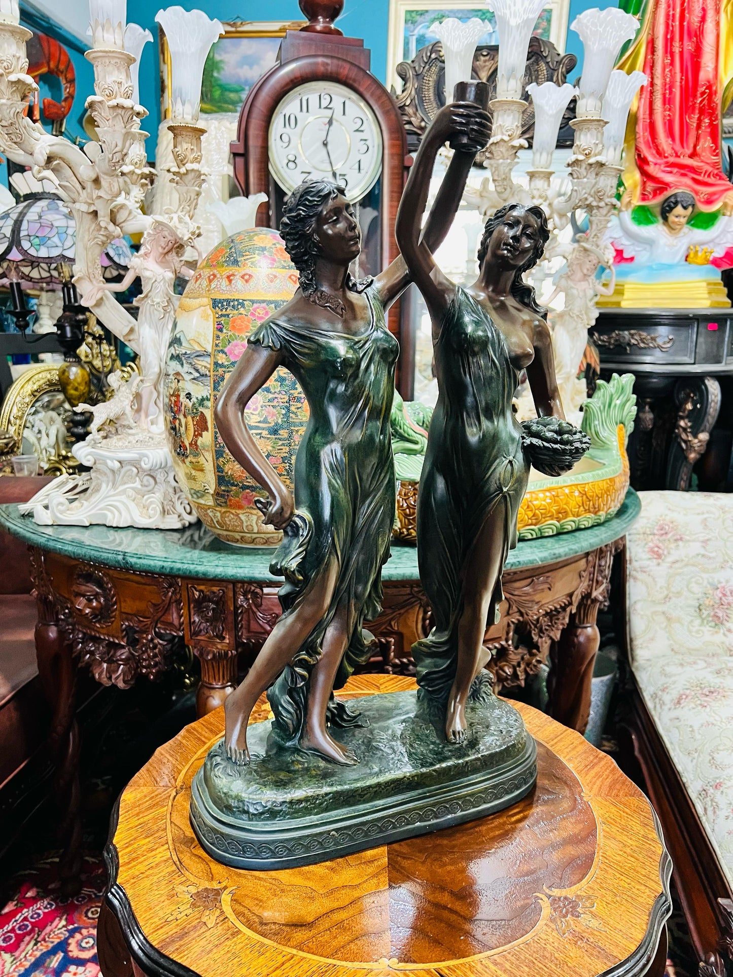 🦅 Bronze Sculpture of an Eagle in Flight with a Globe for Sale 🦅