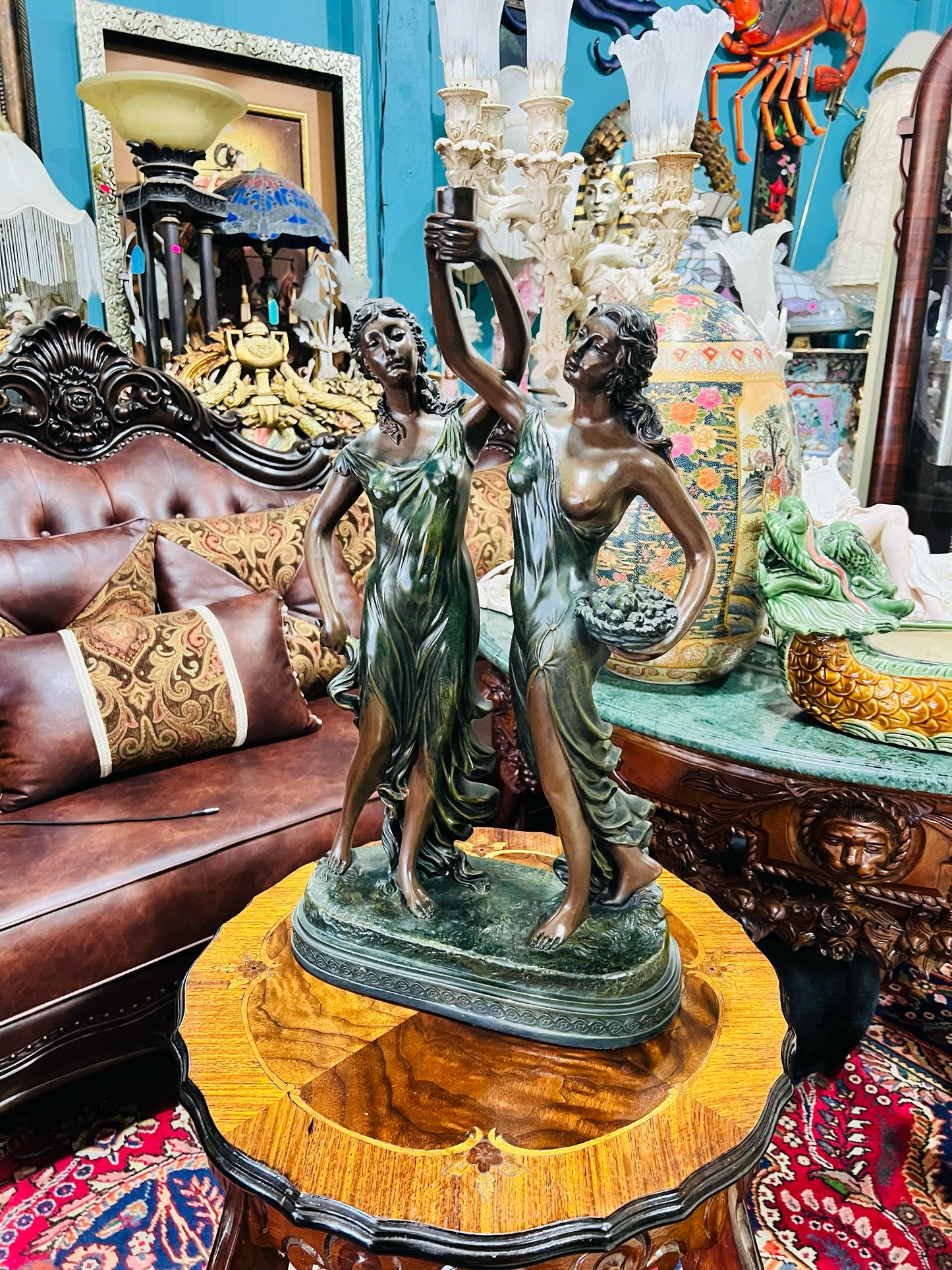 🦅 Bronze Sculpture of an Eagle in Flight with a Globe for Sale 🦅