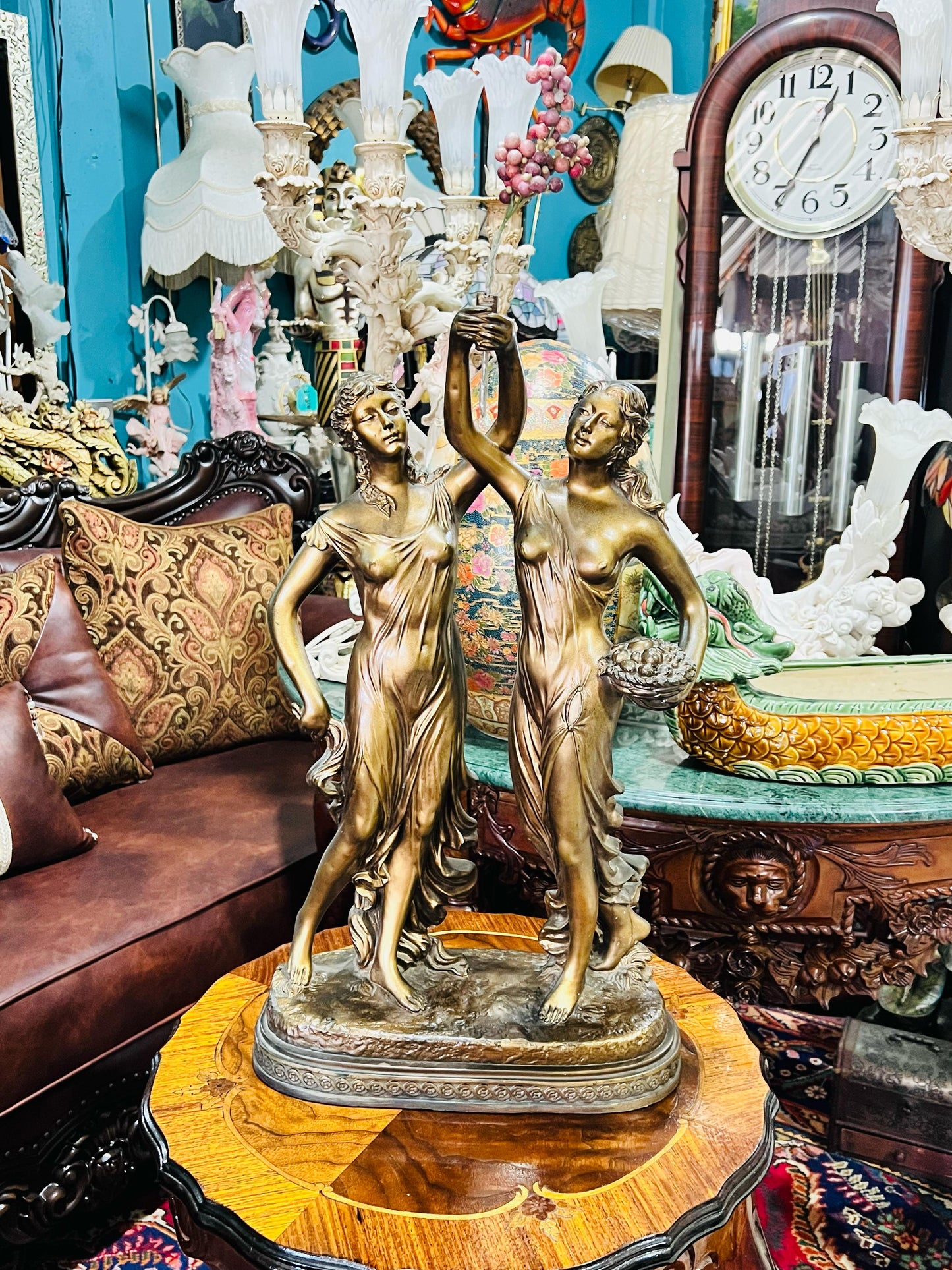 🦅 Bronze Sculpture of an Eagle in Flight with a Globe for Sale 🦅