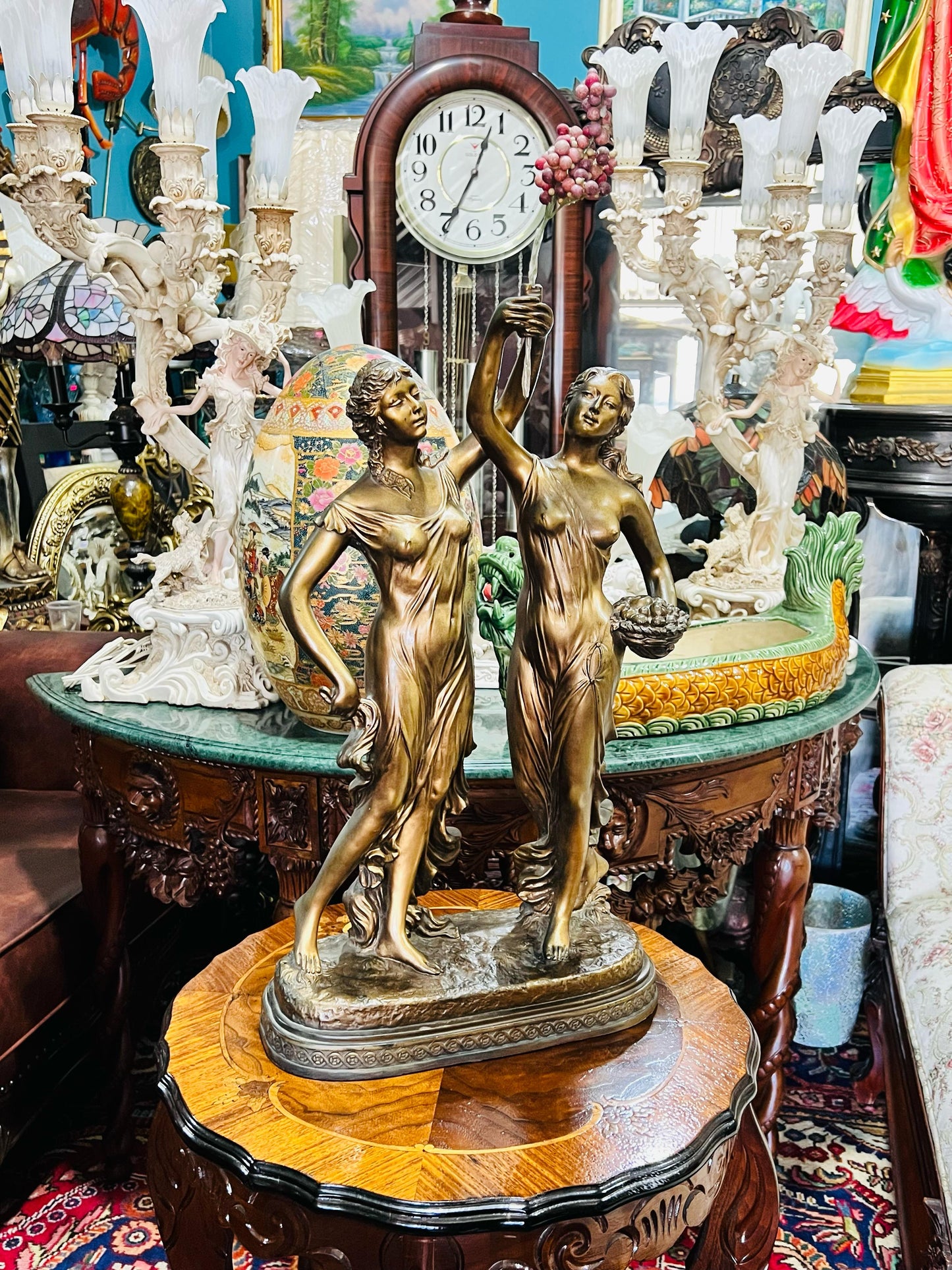 🦅 Bronze Sculpture of an Eagle in Flight with a Globe for Sale 🦅