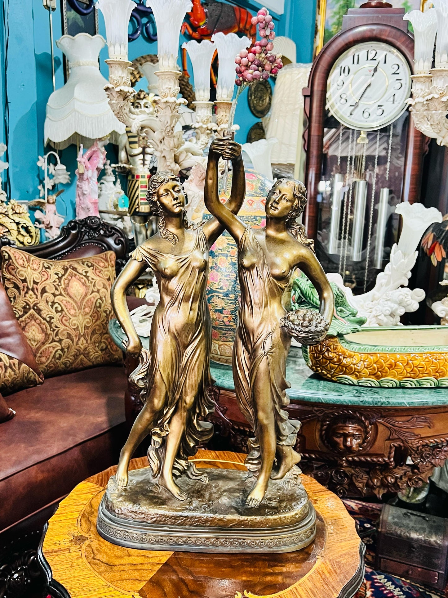 🦅 Bronze Sculpture of an Eagle in Flight with a Globe for Sale 🦅